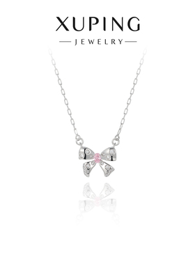 旭平甜心蝴蝶结项链女轻奢小众设计感易搭锁骨链送女友生日礼物