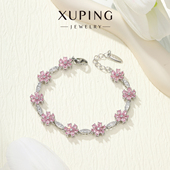 旭平紫荆花简约时尚 轻奢ins风甜美花卉气质花卉手链手饰龙虾扣