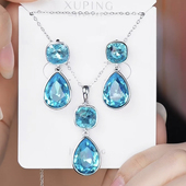 旭平仿水晶水滴套装 气质闪耀精致轻奢两件套