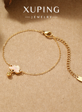 旭平珐琅彩莲花手链女新中式国风气质复古小众设计高级感手饰