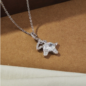 旭平小木马可爱锁骨链合金项链