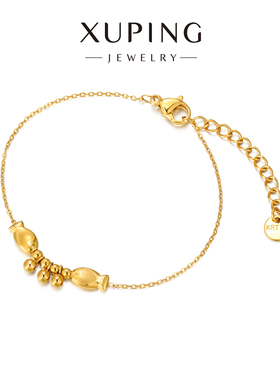 旭平【如鱼得水】仿黄金色三铃铛双鱼儿手链女小众高级感闺蜜手饰