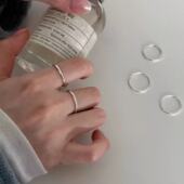 XUPING素圈光面戒指镀细圈约2mm食指戒ins中性冷淡风情侣指环男女