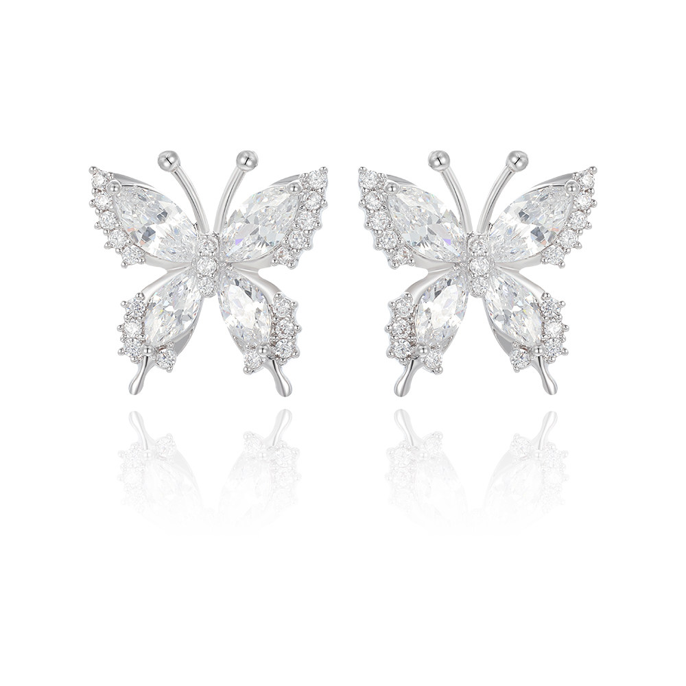 旭平闪耀蝴蝶满锆甜美仙气蝴蝶耳钉女时尚精致高级感气质简约耳饰,饰品/流行首饰/时尚饰品新,耳钉,淘宝优惠券,粉丝福利购,淘宝优惠卷