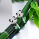 旭平绿色竹叶熊猫耳钉女微镶好搭立体灵动时尚 可爱甜美气质耳饰