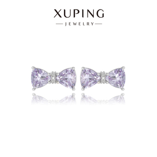 旭平【甜梦心结】韩系细闪蝴蝶结耳钉女甜美简约精致日常通勤耳饰