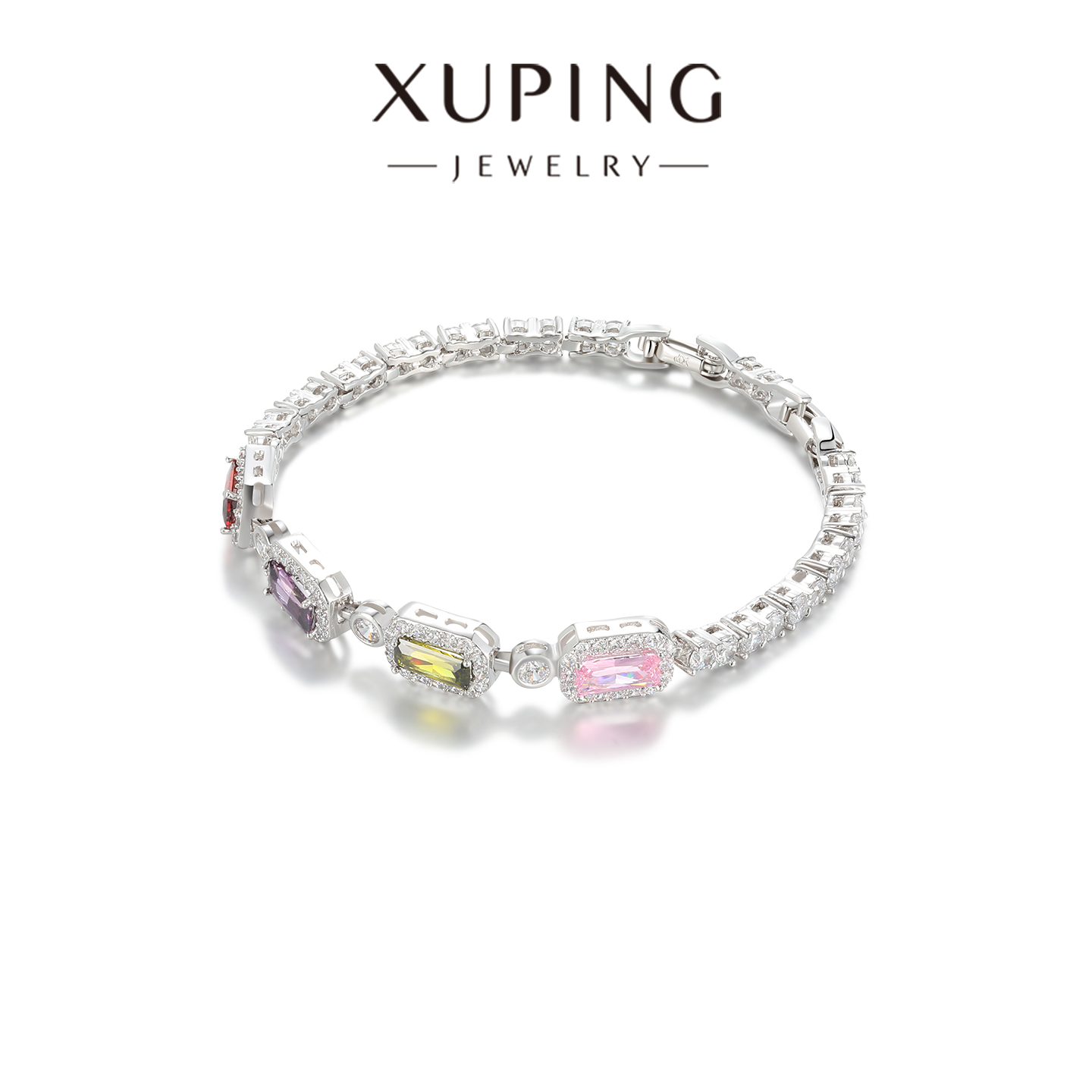 旭平彩宝系列法式宫廷风长方锆手链方糖气质精致轻奢高级感手表扣