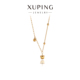 旭平仿黄金色小熊拼接项链复古新中式 气质小众高级感锁骨链