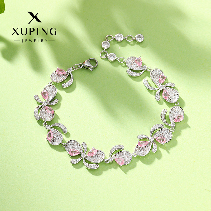 旭平时尚气质蝴蝶手链微镶密镶人造石温柔优雅简约手链GDW