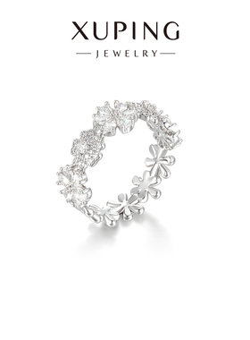 柔柔温柔花事繁花戒指女精致氛围个性满镶花型轻奢甜美气质食指戒