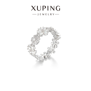 旭平温柔花事繁花戒指女精致氛围个性满镶花型轻奢甜美气质食指戒