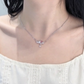旭平仙女之泪蝴蝶人造石项链女轻奢小众设计锁骨链项链