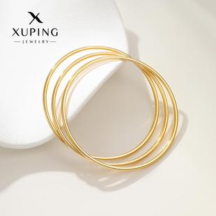 旭平时尚叮当镯闭口不可调节三生三世素圈手镯仿金色易叠戴