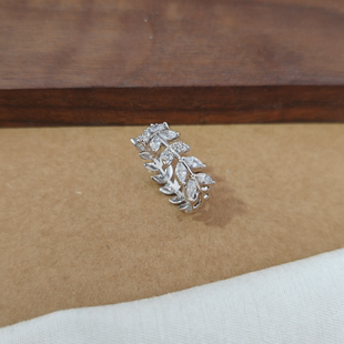 旭平微镶麦穗树叶戒指时尚轻奢精致食指戒ins小众设计高级感指环