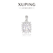 旭平彩宝系列几何方块冰糖造型吊坠易搭时尚 项链闪烁方块单挂坠