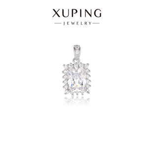 旭平彩宝系列几何方块冰糖造型吊坠易搭时尚项链闪烁方块单挂坠