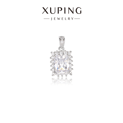 旭平彩宝系列几何方块冰糖造型吊坠易搭时尚项链闪烁方块单挂坠