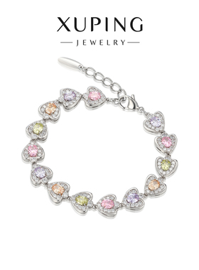 旭平彩宝系列爱心手链女款时尚轻奢小众精致甜美风气质高级感手饰