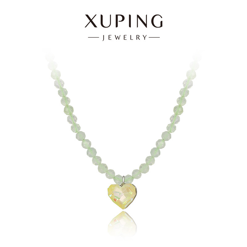 旭平【春野甜心】仿水晶仿石爱心项链女时尚轻奢高级感清新锁骨链