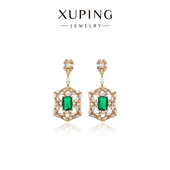 旭平时尚 祖母绿高级感耳钉小众设计感耳饰