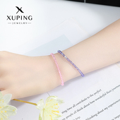 旭平仿水晶尖珠切面手链轻奢小众好搭闪闪手串叠戴简约弹力绳手串