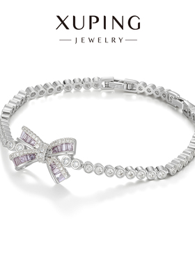 旭平【千金感】法式微镶人造石蝴蝶结手链时尚轻奢高级感气质手饰