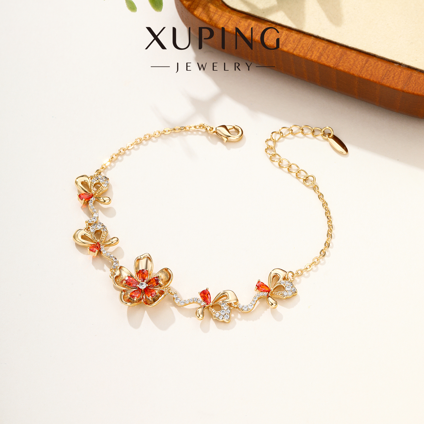 旭平彩宝系列花朵蝴蝶手链女ins风可爱甜美情人节送女友闺蜜礼物