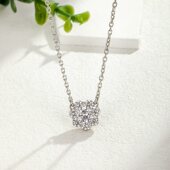 旭平时尚 镶嵌人造宝石花朵项链女夏轻奢高级感气质简约锁骨链