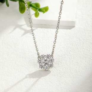 旭平时尚镶嵌人造宝石花朵项链女夏轻奢高级感气质简约锁骨链