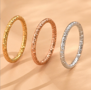 旭平波光粼粼指环三个戒指叠戴ins个性简约冷淡风素圈指环食指戒