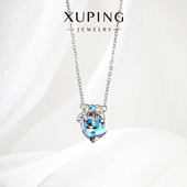 旭平仿水晶系列蝴蝶结方糖项链女时尚 轻奢小众设计高级感锁骨链