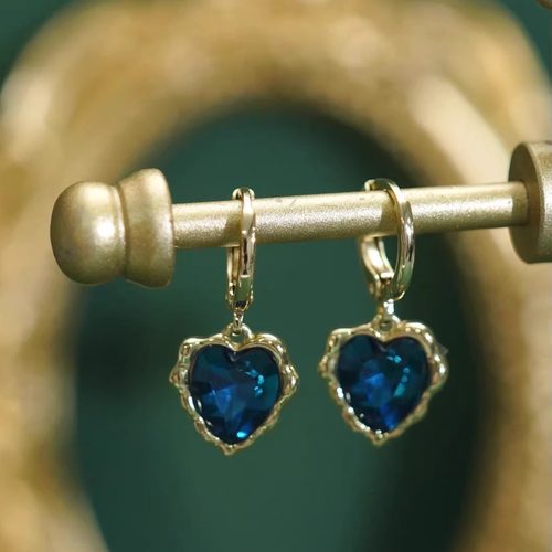 旭平仿水晶系列爱心耳扣女个性轻奢高级感气质耳环送女友七夕礼物