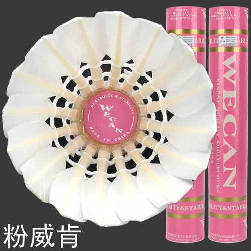 包邮粉威肯羽毛球WECAN稳定耐打王俱乐部用球比赛用12只装