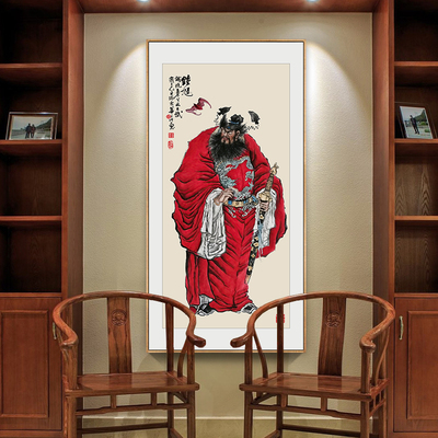 钟馗玄关装饰钟魁神像中堂画国画