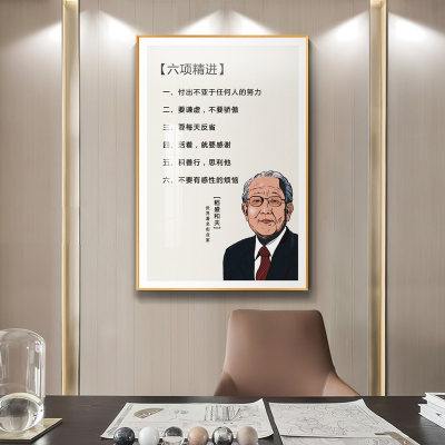 办公室装饰画稻盛和夫六项精进励志挂画公司企业文化墙会议室壁画