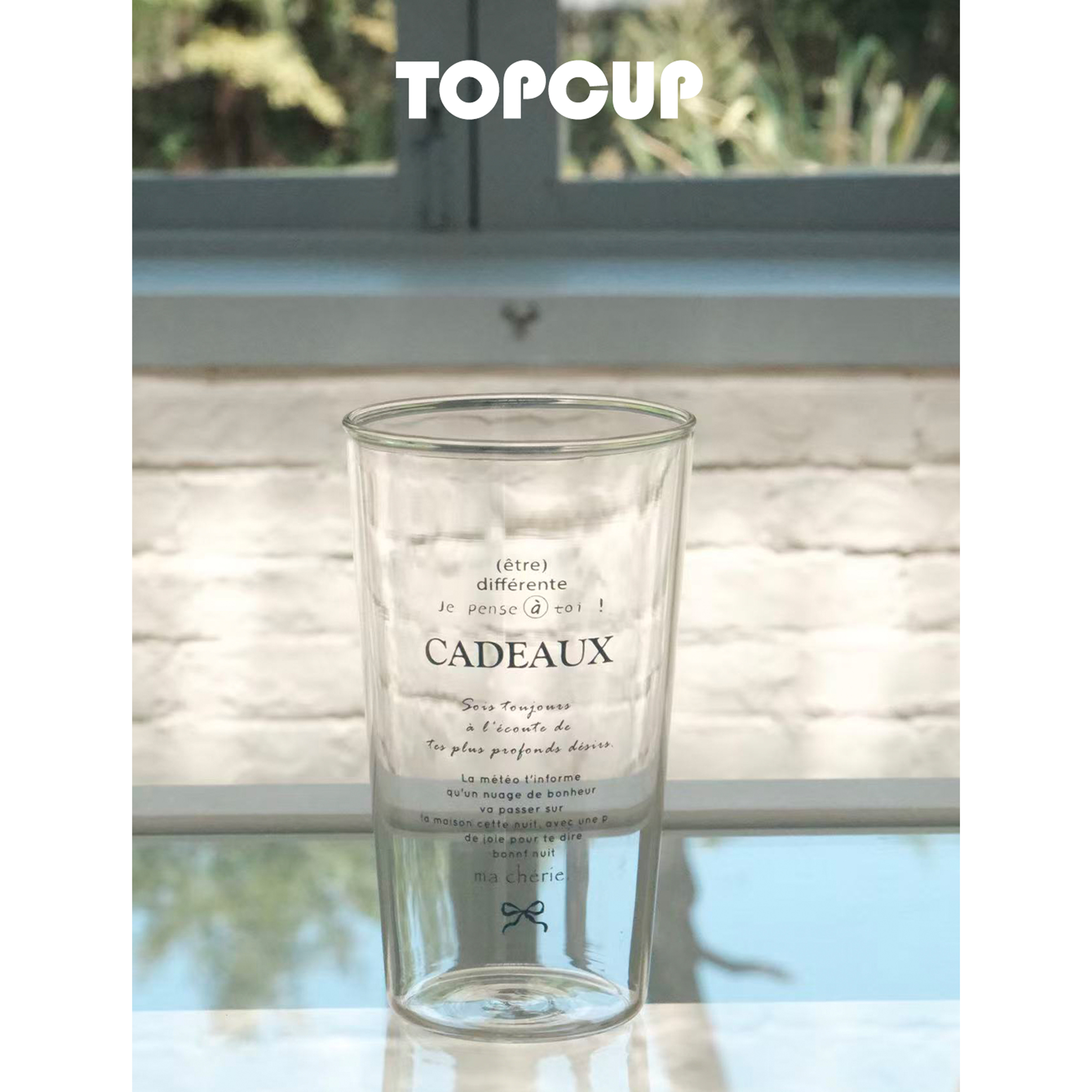 TOPCUP&CADEAUX咖啡女生高颜值礼物大容量耐高温高硼硅玻璃水杯子图片