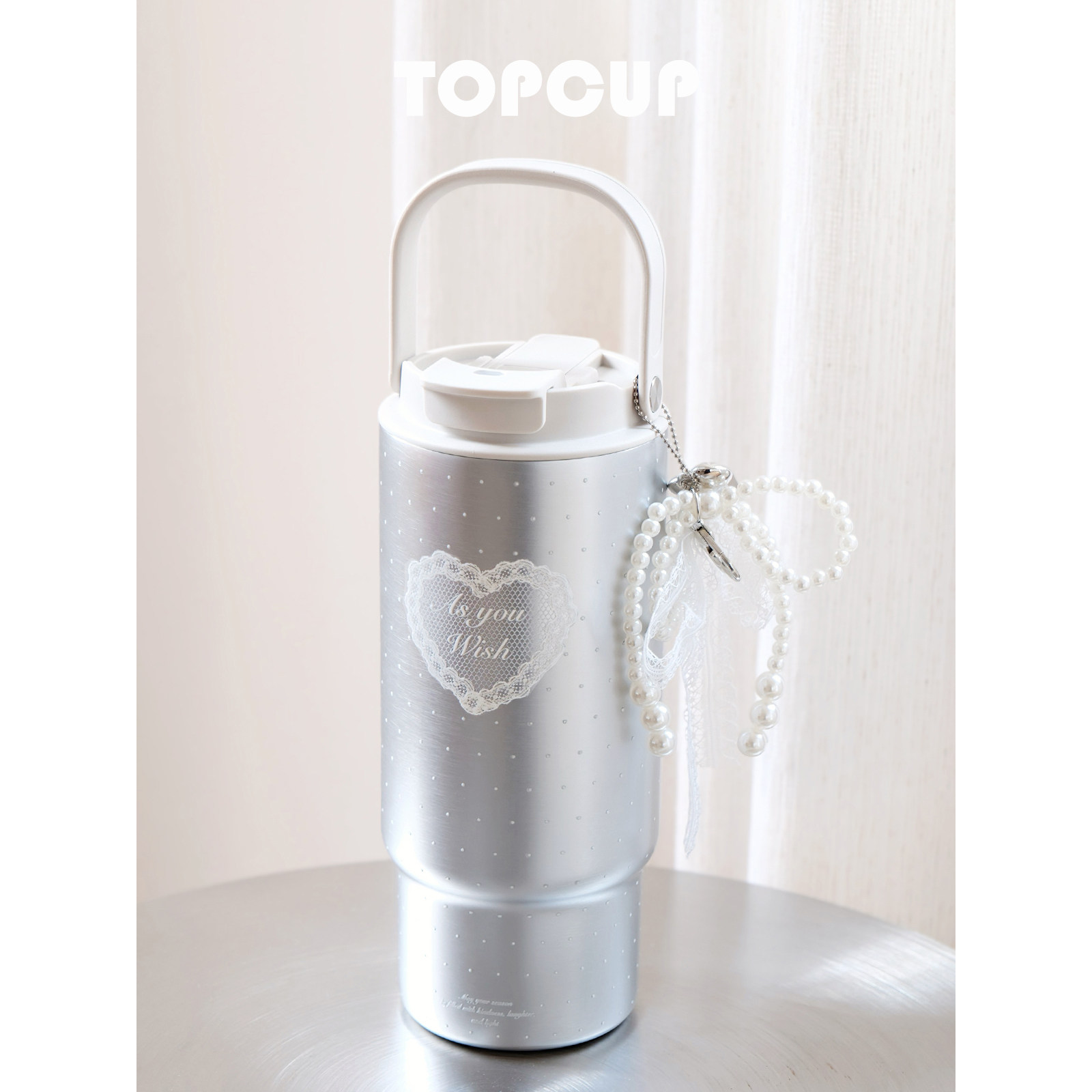 TOPCUP原创女生高颜值礼物不锈钢保温杯大容量双饮吸管便携水杯子图片