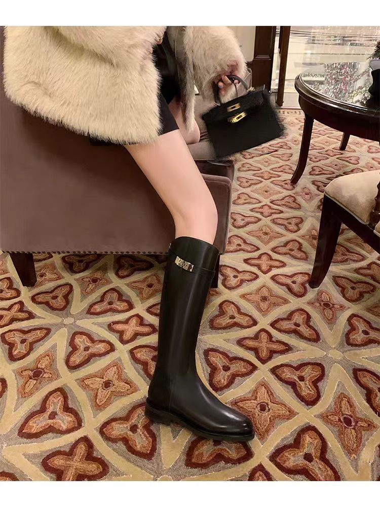 品牌2025新款秋冬加绒马丁靴女英伦风厚底短靴小个子内增高女鞋软