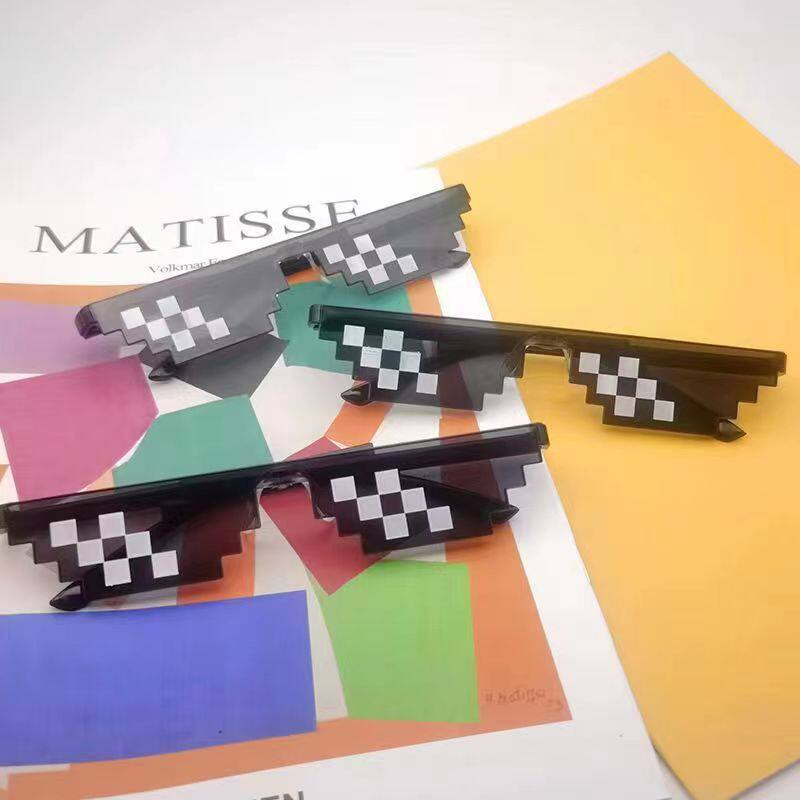 新款马赛克眼镜 二次元太阳镜 我的世界潮流时尚个性像素墨镜