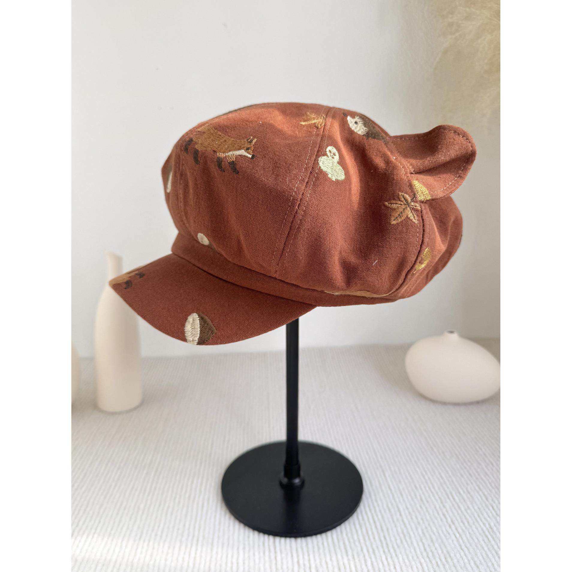 可爱动物刺绣八角鸭舌帽女春夏立体帽型显脸小报童帽画家帽贝雷帽,服饰配件/皮带/帽子/围巾,帽子,淘宝优惠券,粉丝福利购,淘宝优惠卷