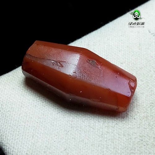 lssp/绿色石品wp1423 不还价 清代西藏多棱老红玛瑙DIY配珠管珠