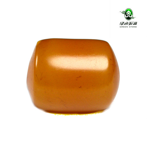 lssp/绿色石品gz3520 不还价大孔水亮百年老压制蜜蜡桶珠吊坠配珠