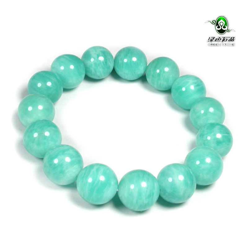 lssp/绿色石品mz2484 不还价简约女款天然天河石10mm圆珠手链手串