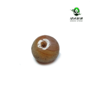 实拍老散珠福缠丝老玛瑙圆型古珠 不还价 lssp 绿色石品wp941