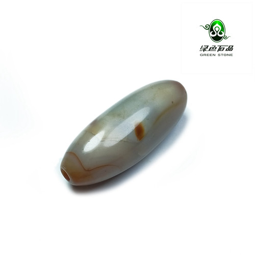 lssp/绿色石品wp465 不还价 藏区收大颗粒DIY配珠清代老玛瑙勒子