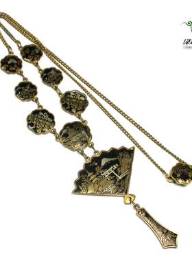 日本回流手工项链扇子吊坠不还价