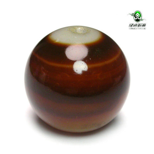 lssp/绿色石品gz1441-不还价 维多利亚时期老玛瑙DIY多宝珠配珠