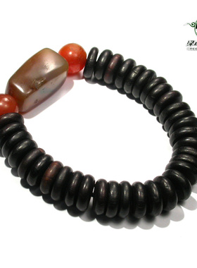 民族风紫檀木手链老玛瑙