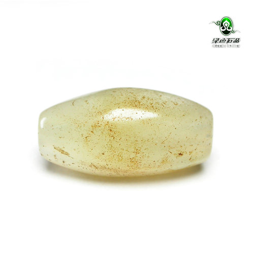 lssp/绿色石品gz1706-不还价 包老百年清代老缠丝玛瑙珠DIY