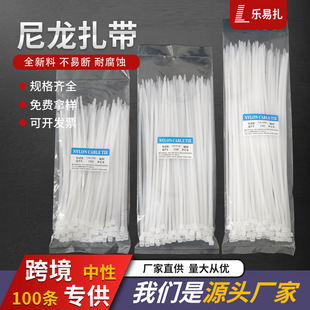 尼龙扎带黑白塑料捆绑带 tie自锁式 外贸直供厂家批发nylon cable